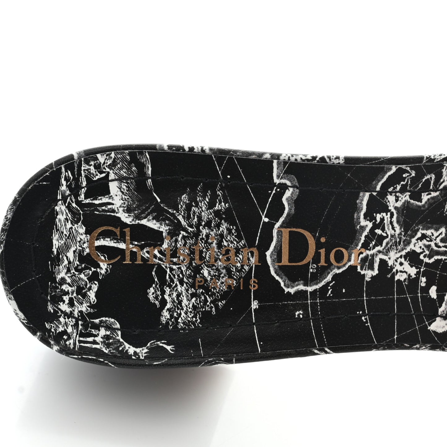 Canvas Around The World Embroidered Dway 40mm Slide Sandals 36.5 Black