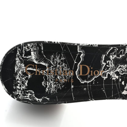 Christian Dior Canvas Around The World Embroidered Dway 40mm Slide Sandals 36.5 Black 6 of 8