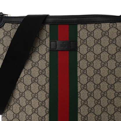 Gucci GG Supreme Monogram Web Messenger Bag Black 7 of 9