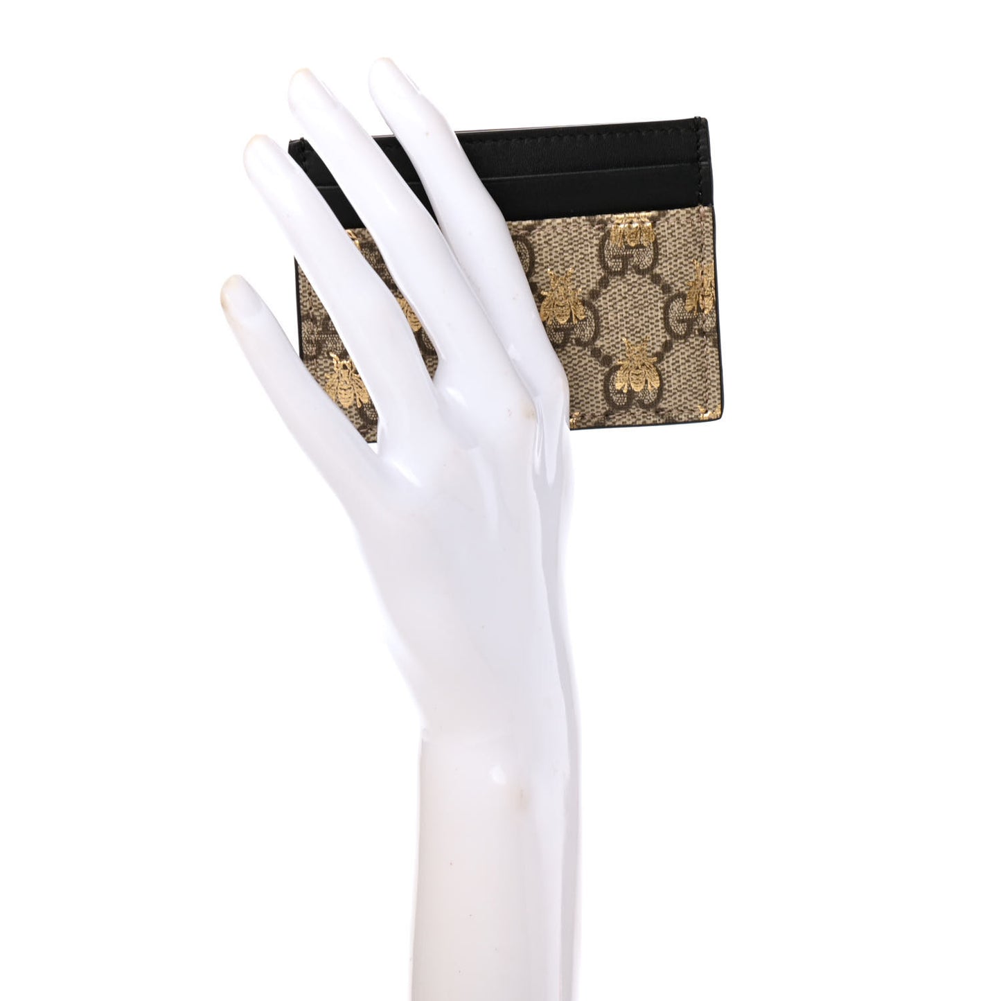 GG Supreme Monogram Bees Card Holder Black