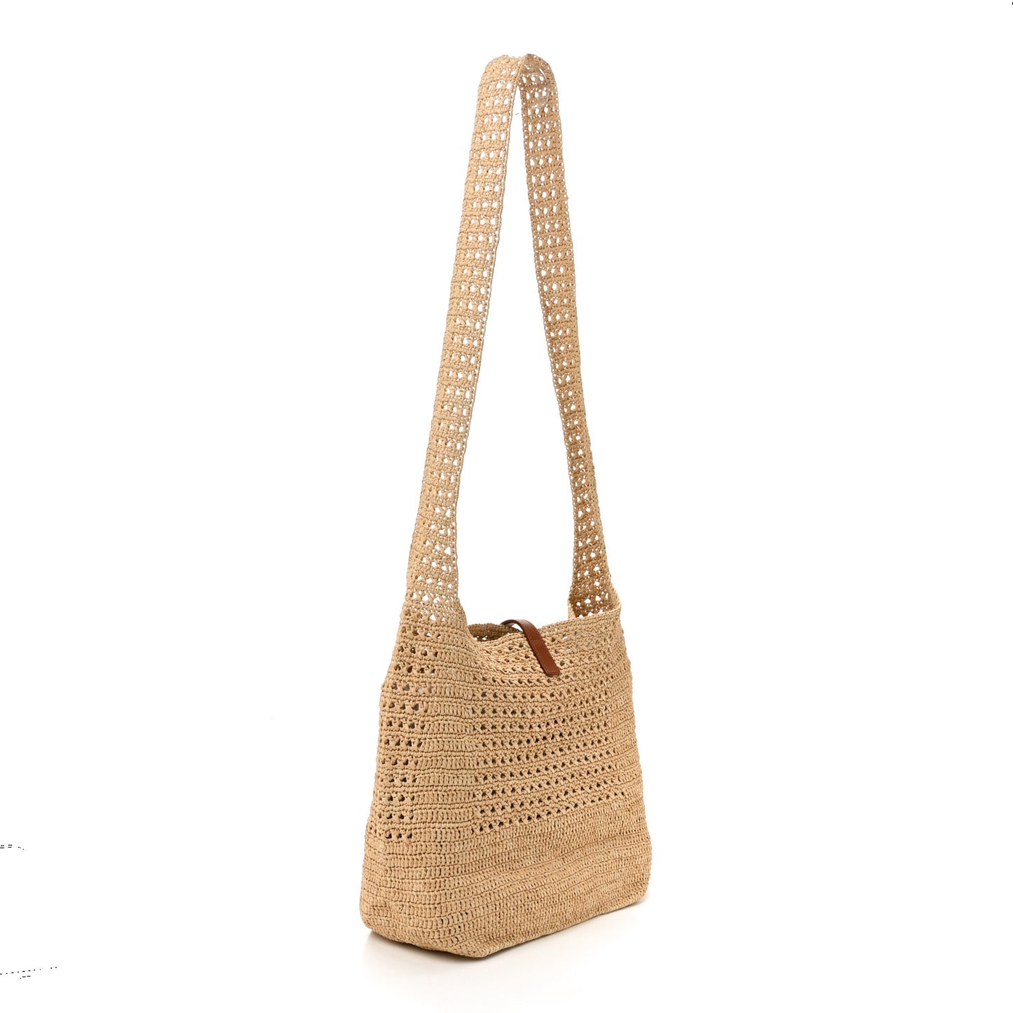 Raffia Monogram Hobo Naturale