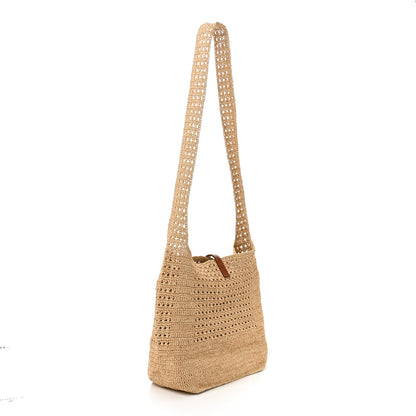 Saint Laurent Raffia Monogram Hobo Naturale 3 of 10