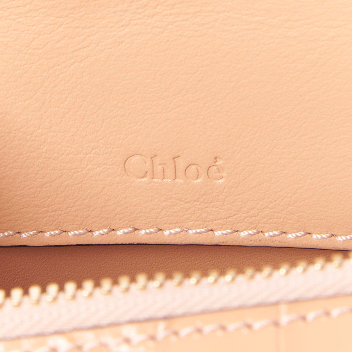 Chloe Calfskin Crocodile Embossed Mini C Vanity Bag Nut 10 of 10