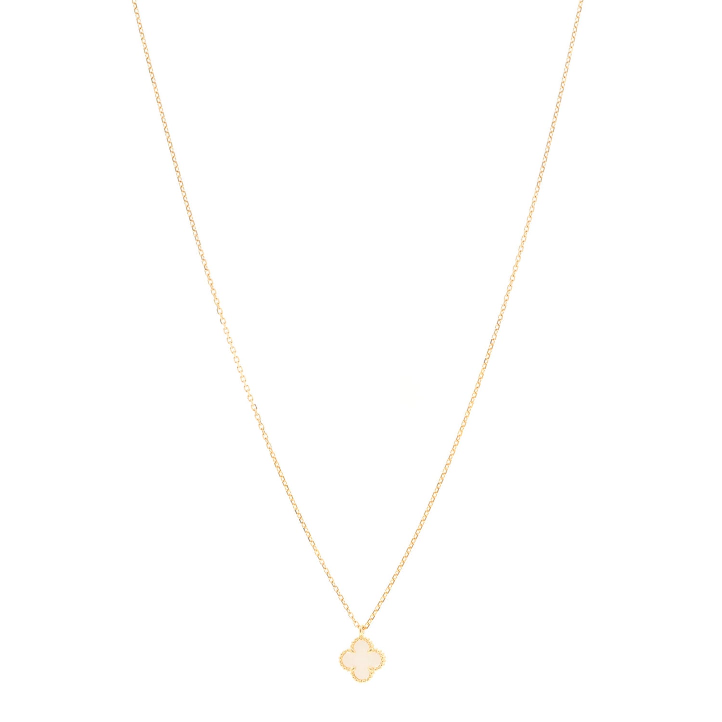 18K Yellow Gold Mother of Pearl Sweet Alhambra Pendant Necklace