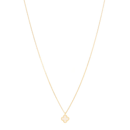 Van Cleef & Arpels 18K Yellow Gold Mother of Pearl Sweet Alhambra Pendant Necklace 1 of 6