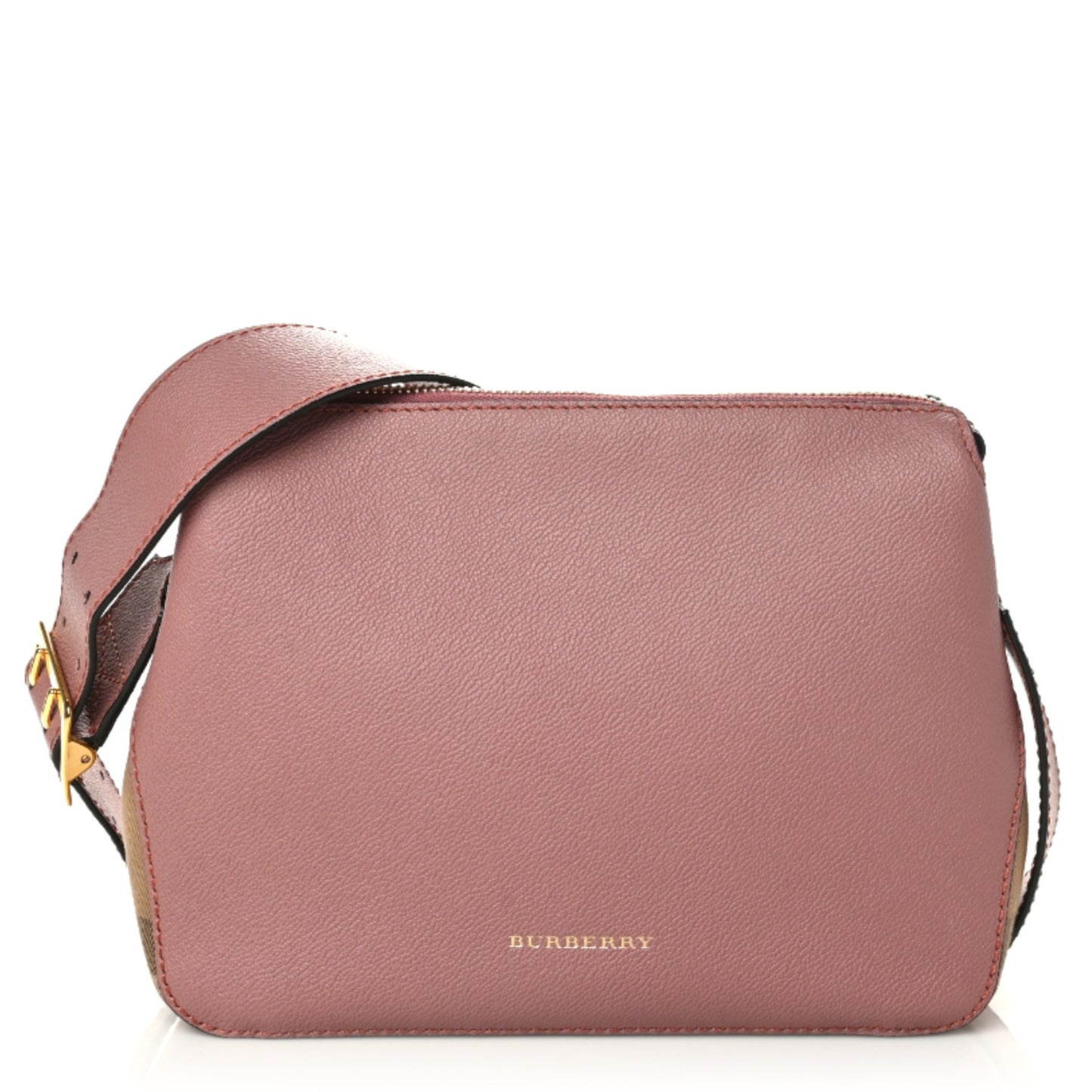 Soft Grain Calfskin House Check Small Helmsley Crossbody Dusty Pink