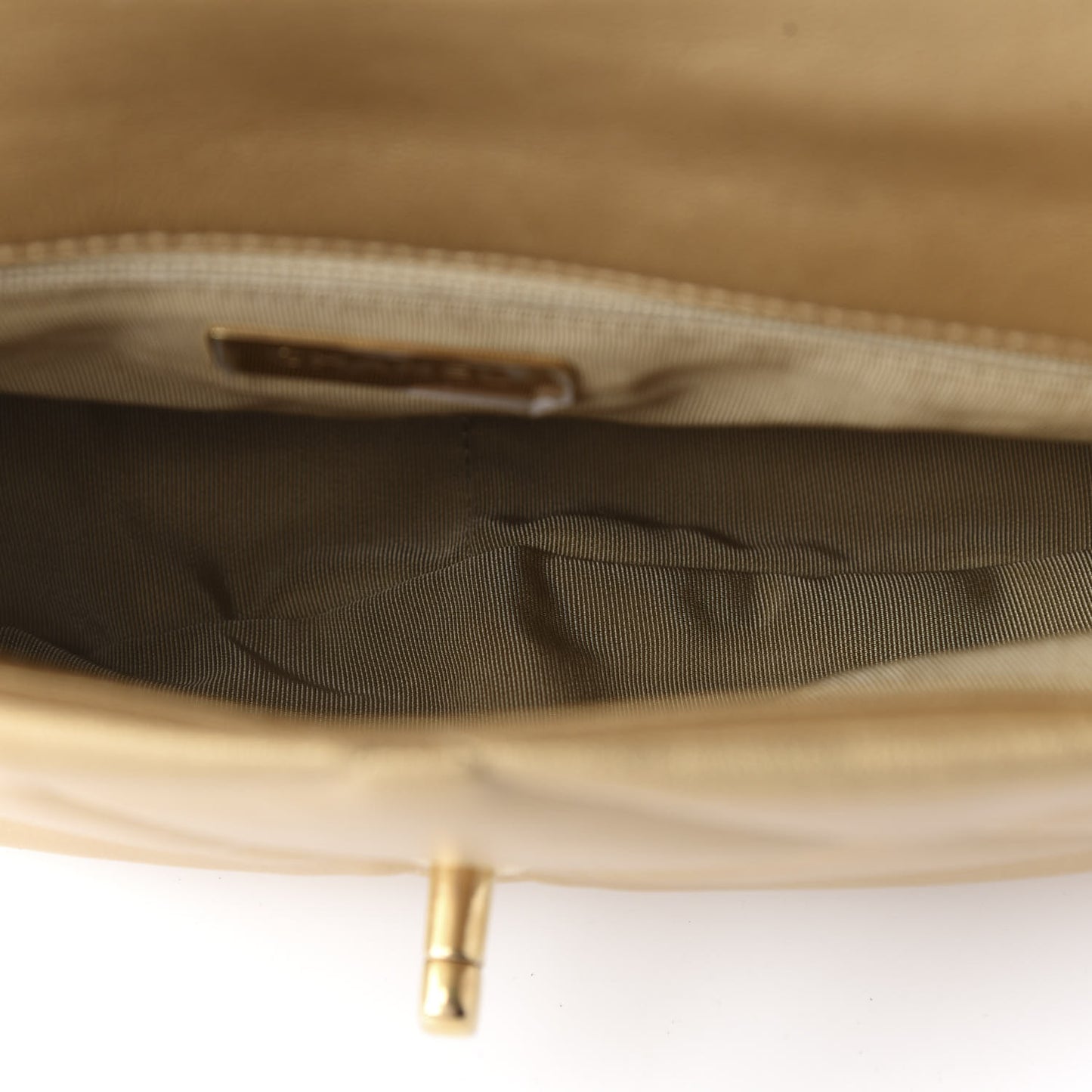 Goatskin Quilted Large 19 Flap Gold