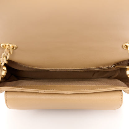 Chanel Grained Calfskin Quilted Messenger Flap Beige 5 of 10