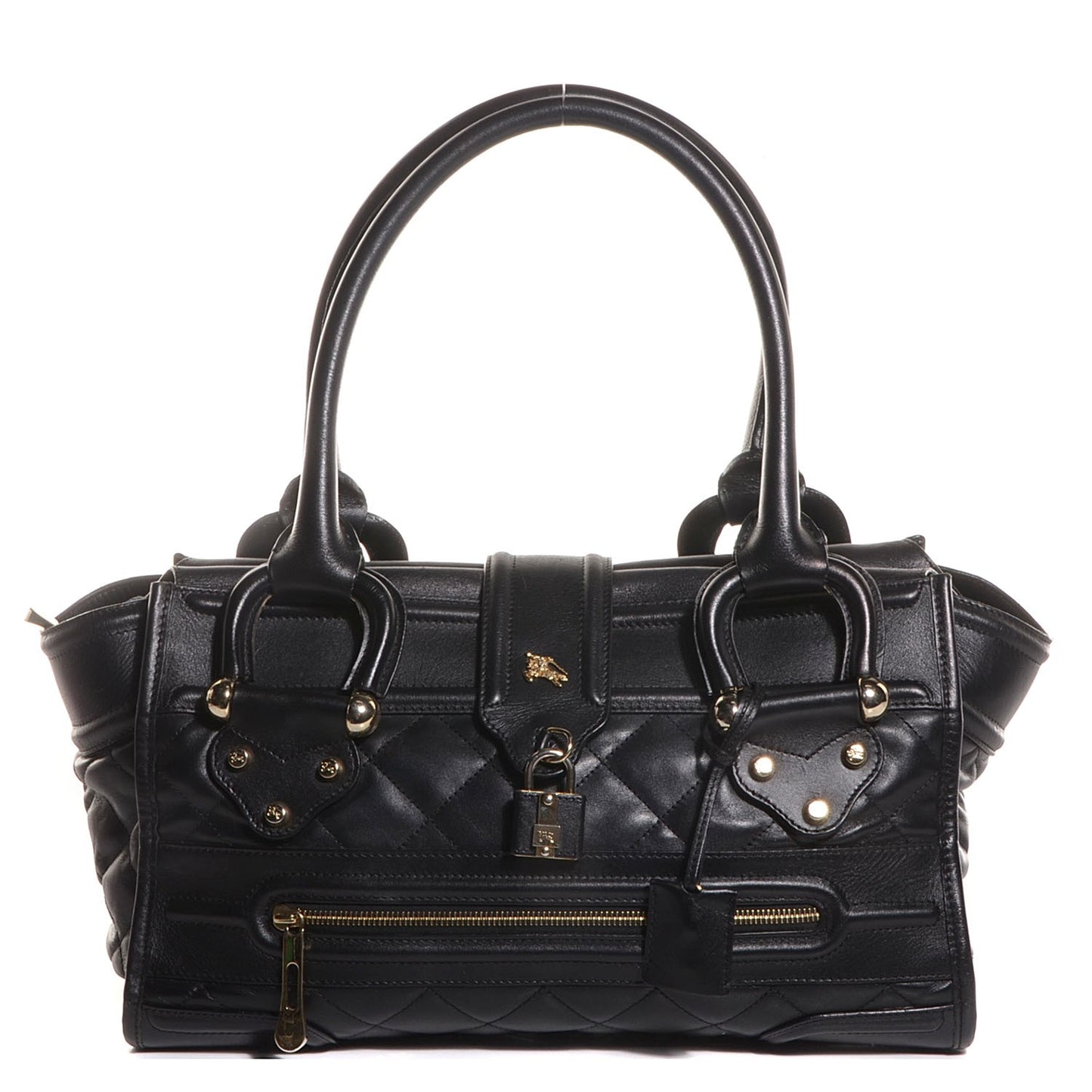 Quilted Calfskin Large Manor Tote Black