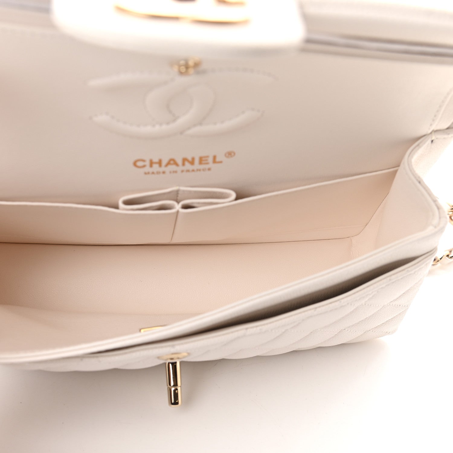 Chanel Caviar Quilted Small Double Flap White 5 of 9