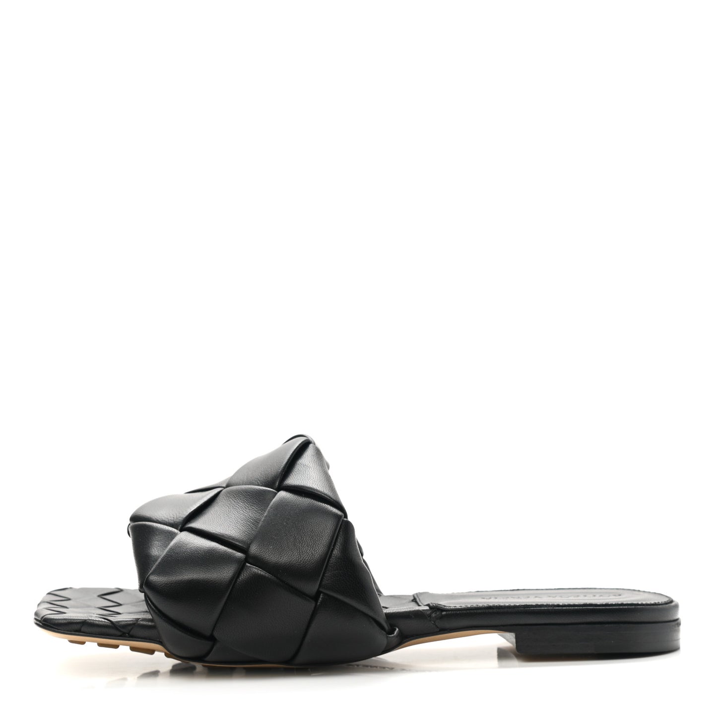 Nappa Maxi Intrecciato Lido Flat Sandals 38 Black