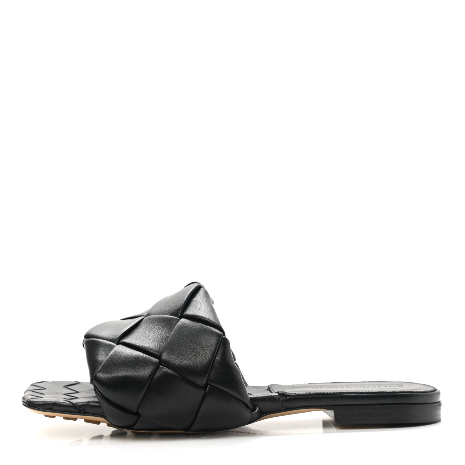 Bottega Veneta Nappa Maxi Intrecciato Lido Flat Sandals 38 Black 1 of 9