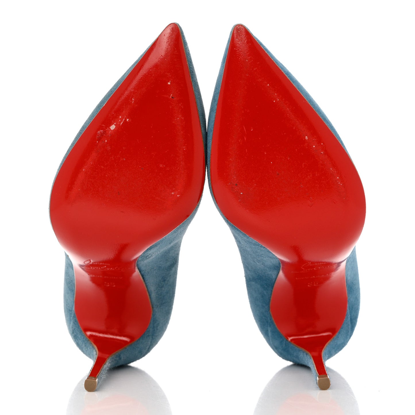Veau Velours Pigalle Follies 100 Pumps 35 Celeste