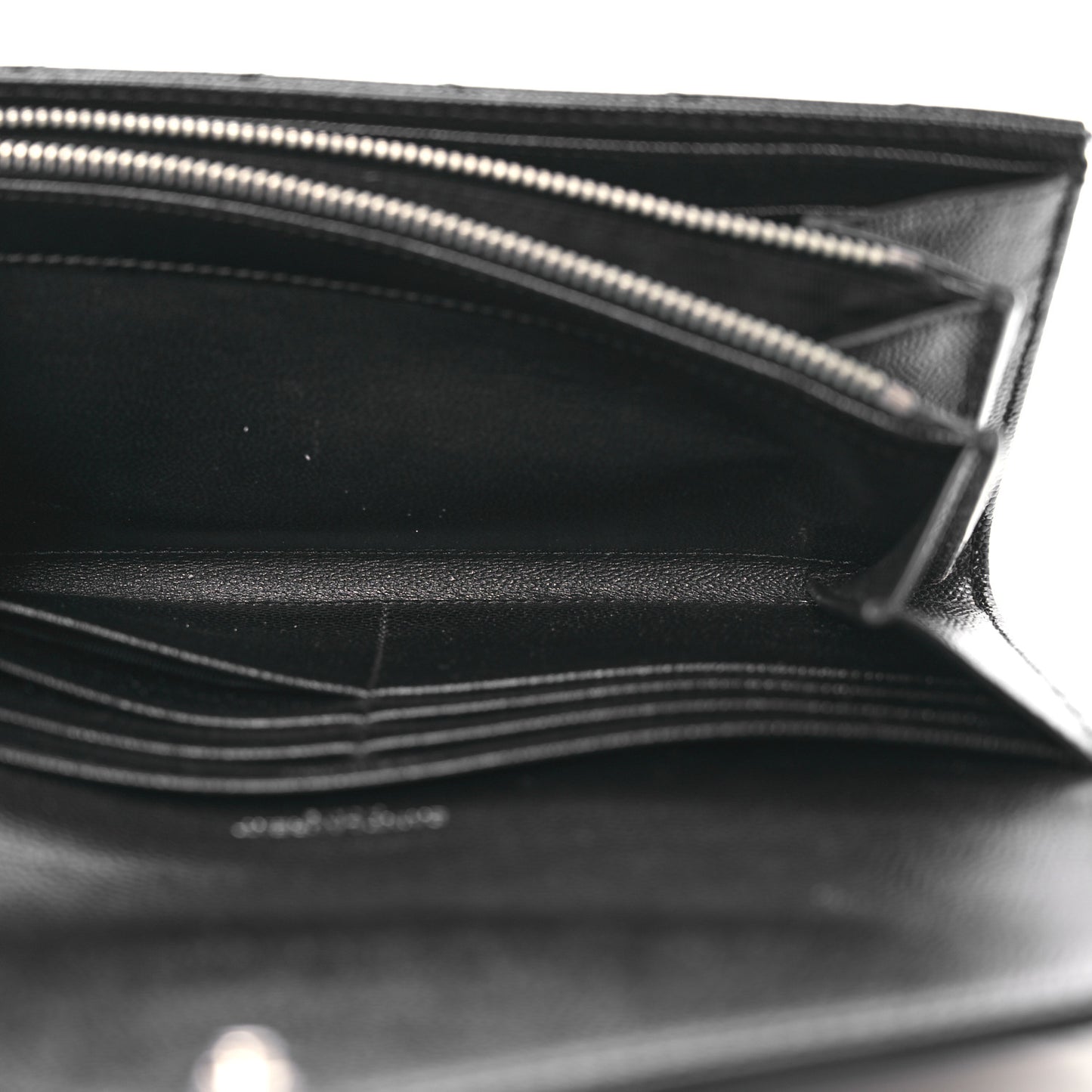Grain De Poudre Matelasse Chevron Monogram Flap Wallet Black
