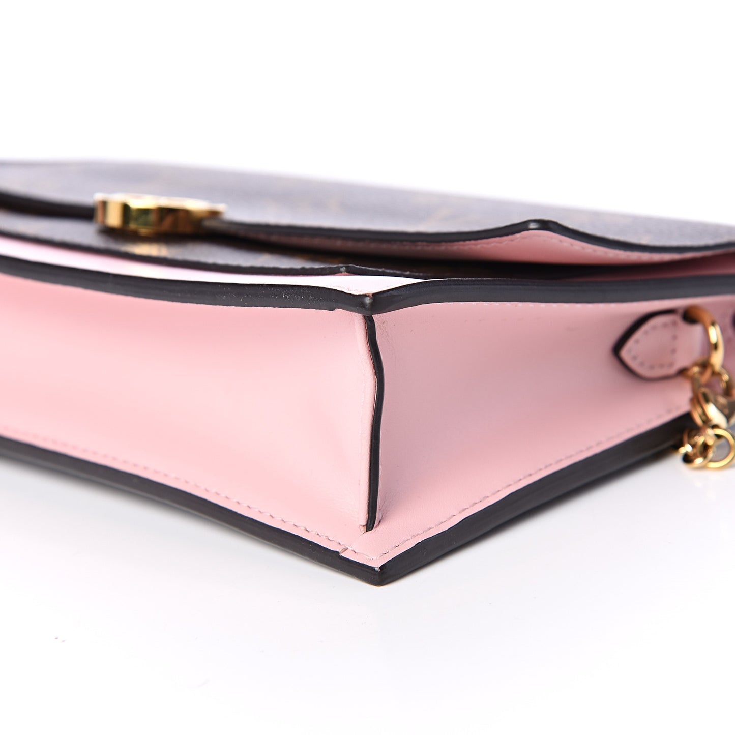 Monogram Flore Chain Wallet Rose Ballerine