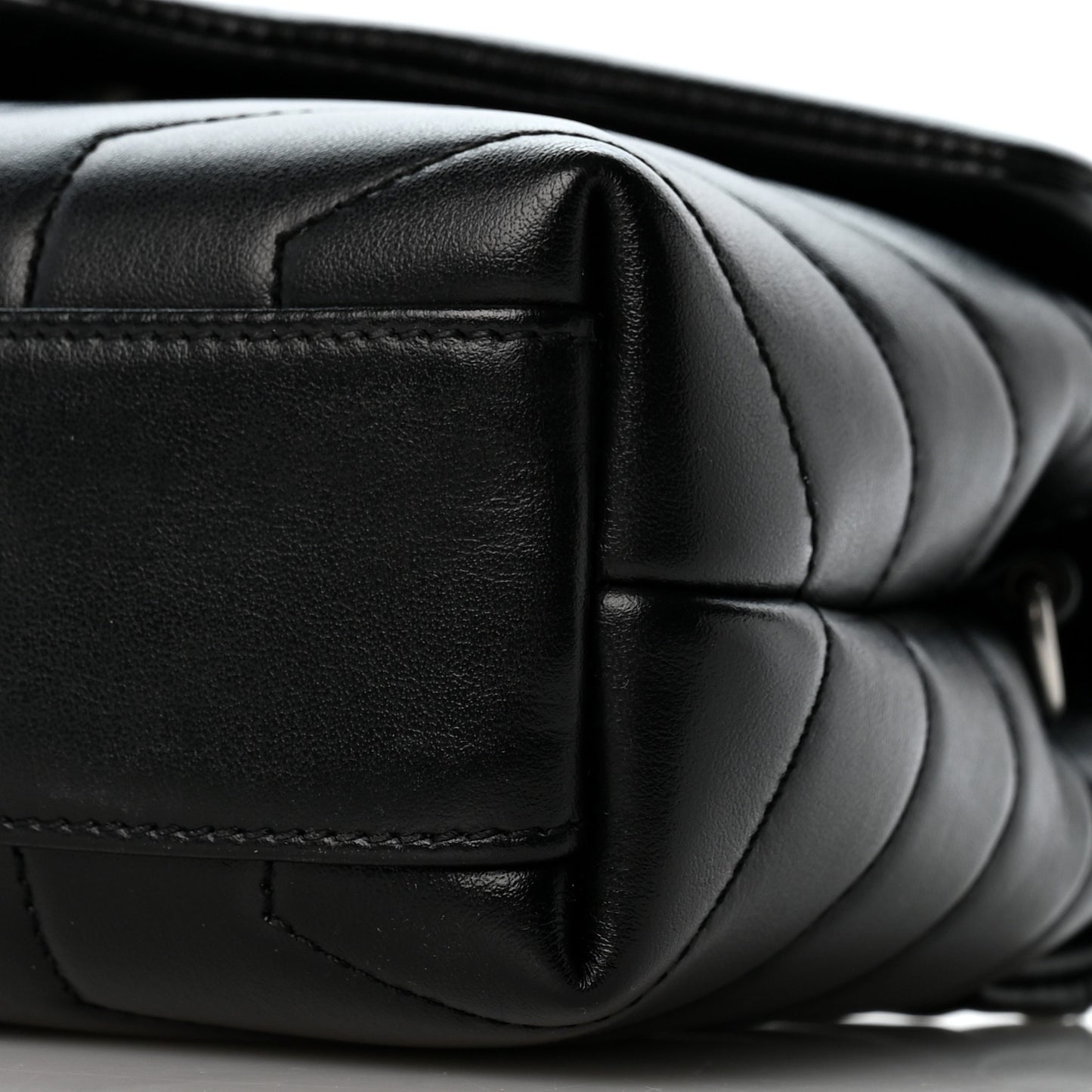 Calfskin Y Quilted Monogram Toy Loulou Crossbody Bag Black