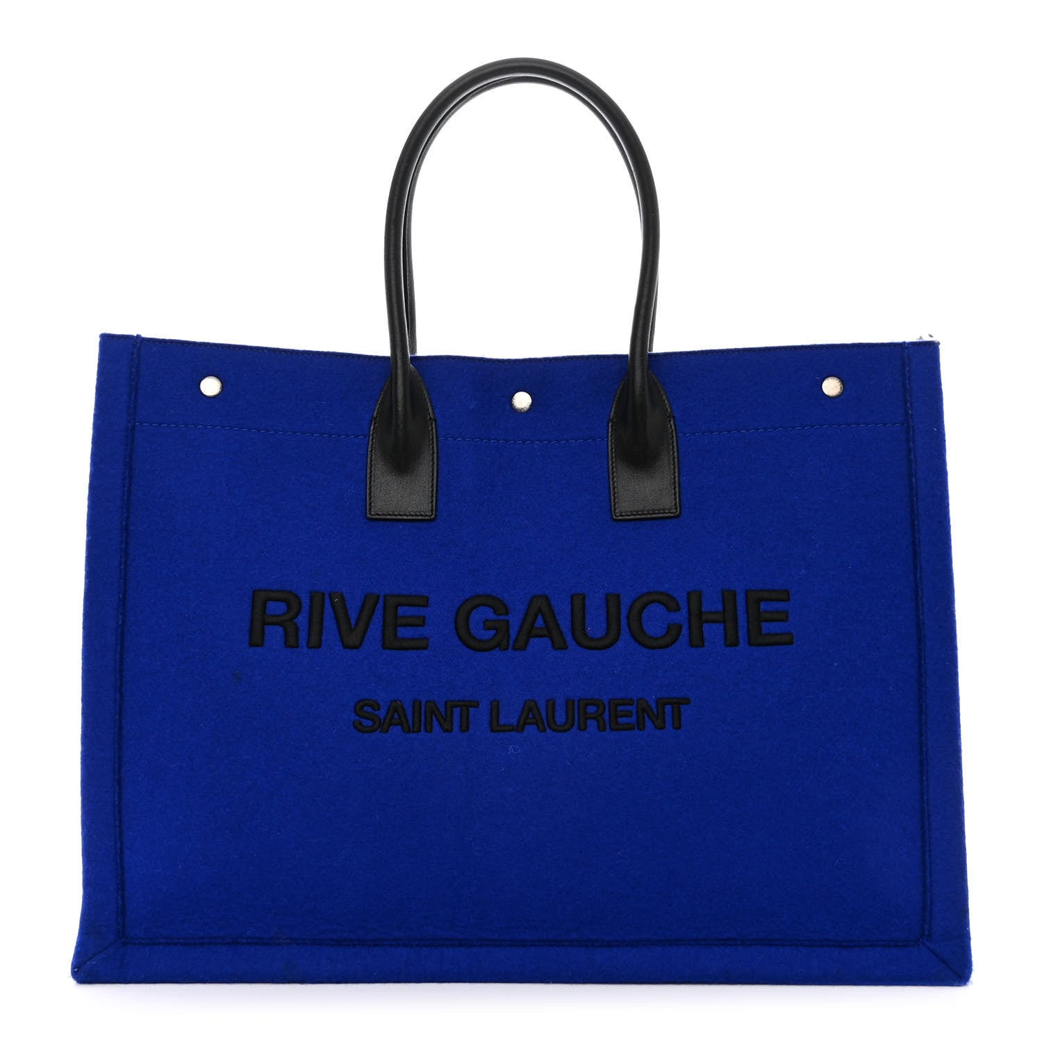 Saint Laurent Wool Rive Gauche Tote Blue 1 of 12