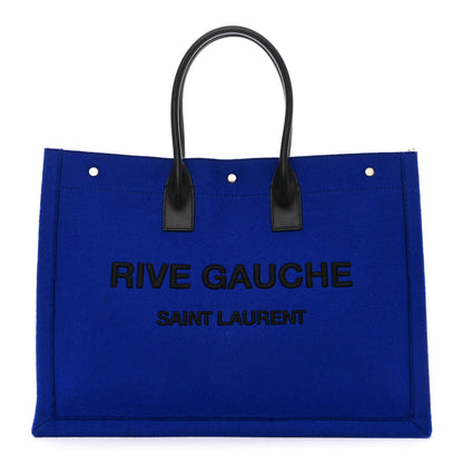 Saint Laurent Wool Rive Gauche Tote Blue 1 of 12