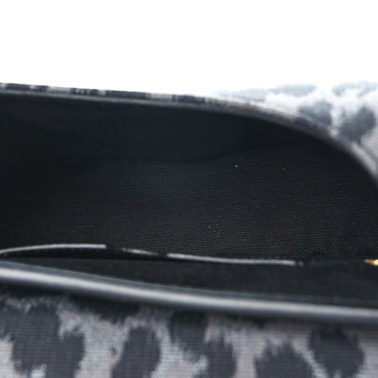 Christian Dior Canvas Mizza Embroidered Medium Bobby Flap Grey Black 5 of 8