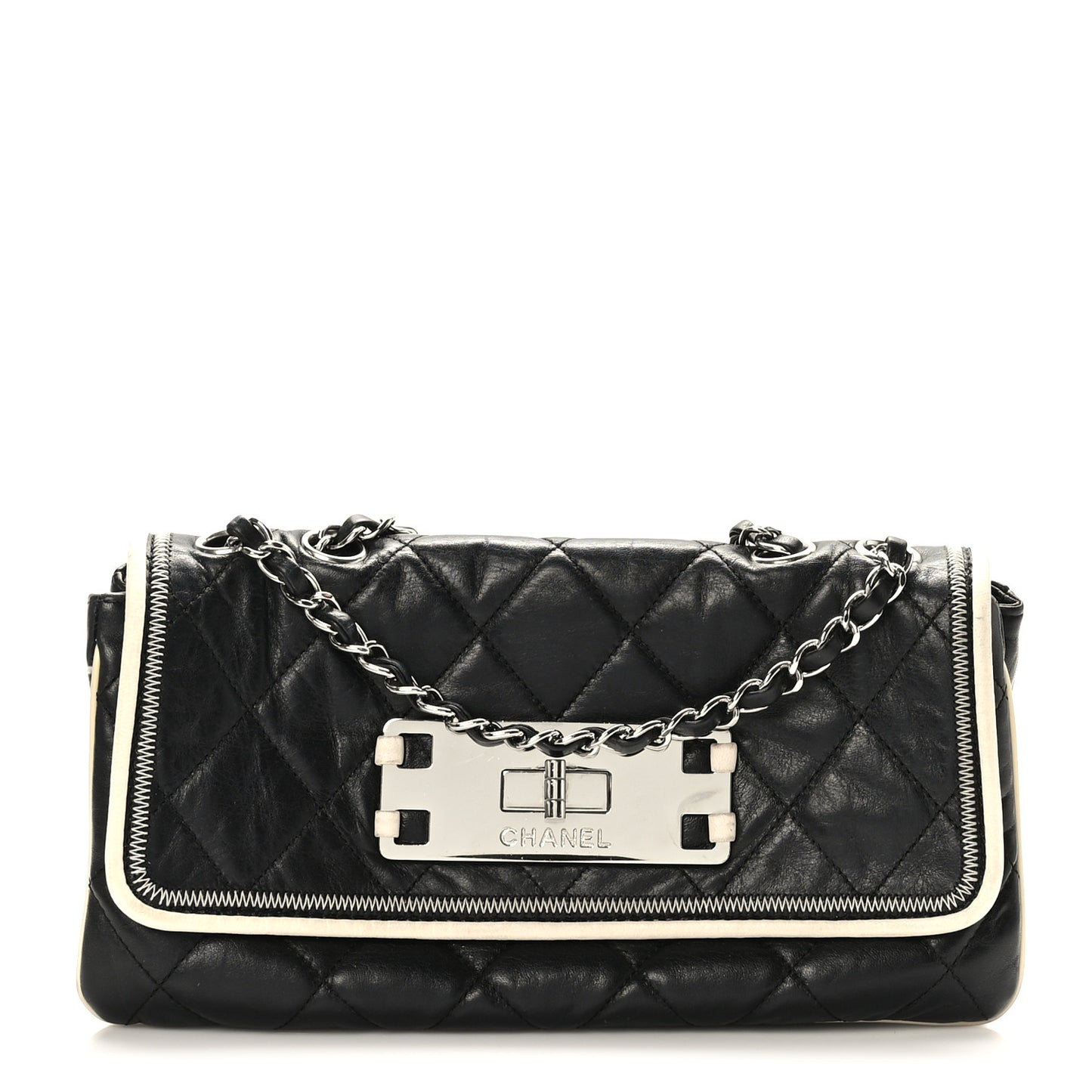 Lambskin Quilted East West Flap Black