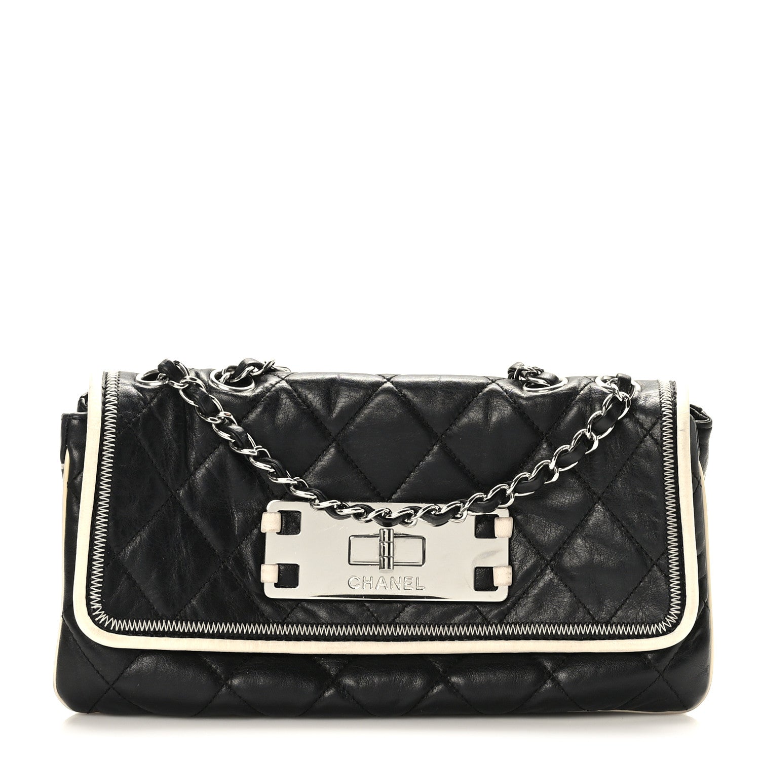 Chanel Lambskin Quilted East West Flap Black 1 of 10