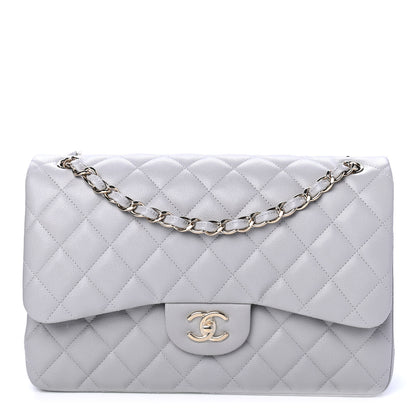 Chanel Caviar Quilted Jumbo Double Flap Grey 1 of 4