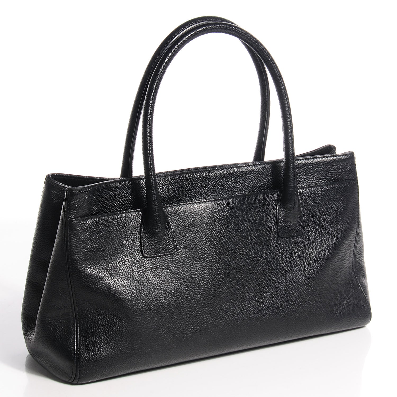 Chanel Calfskin Mademoiselle Lock Cerf Shopper Tote Black 3 of 8