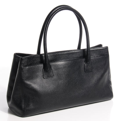 Chanel Calfskin Mademoiselle Lock Cerf Shopper Tote Black 3 of 8