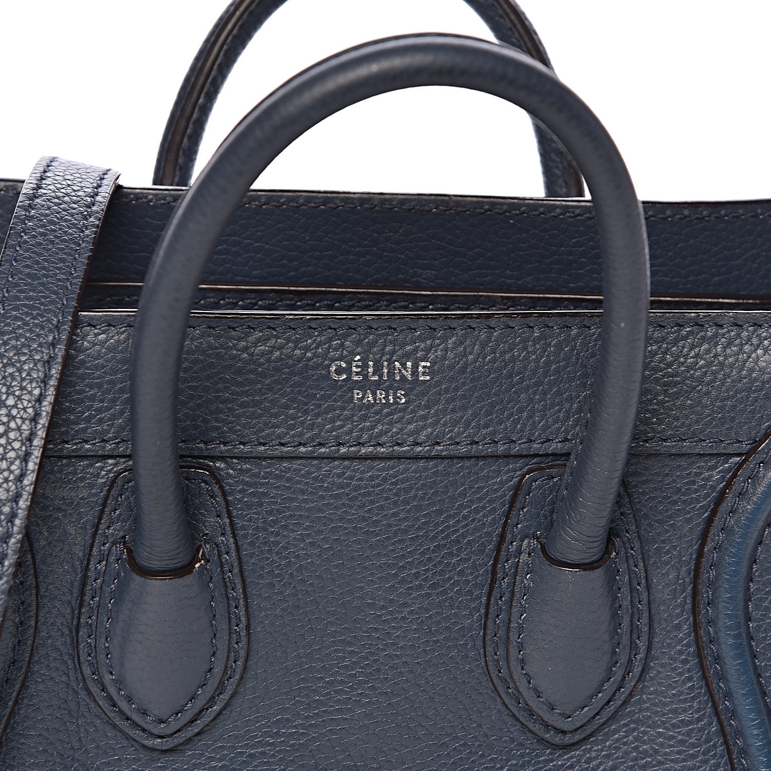 Celine Drummed Calfskin Nano Luggage Orage 13 of 13