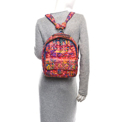 Chanel Foulard Fabric Quilted Printed Backpack Pink 3 of 19