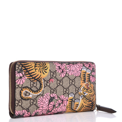 Gucci GG Supreme Monogram Bengal Zip Around Wallet Beige Pink 3 of 8