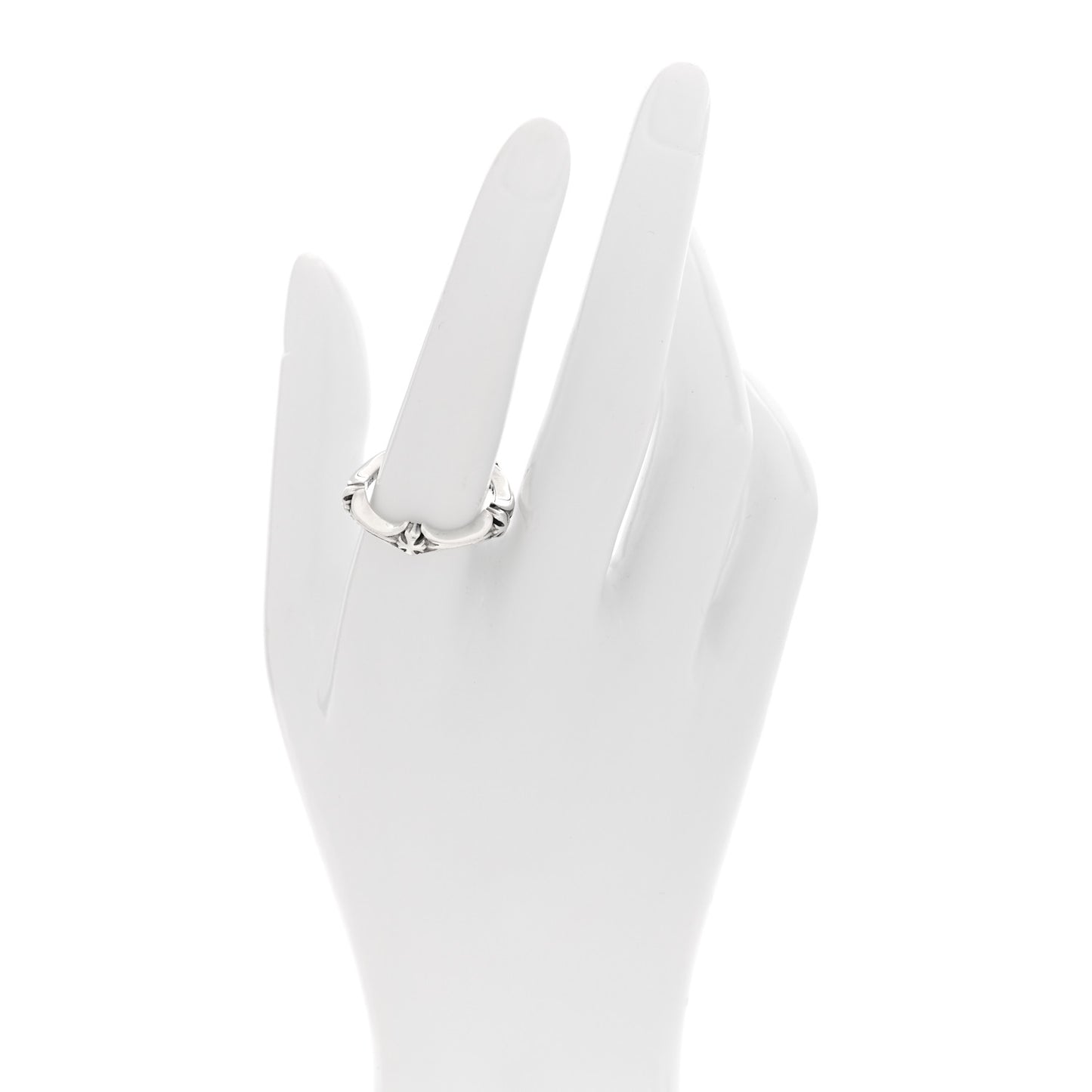 Sterling Silver Plus and Bone Ring 58 8.5