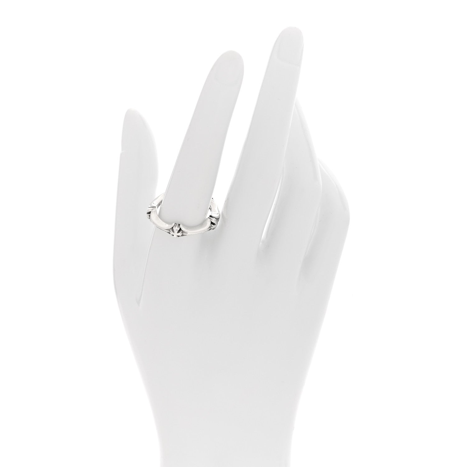Chrome Hearts Sterling Silver Plus and Bone Ring 58 8.5 2 of 5