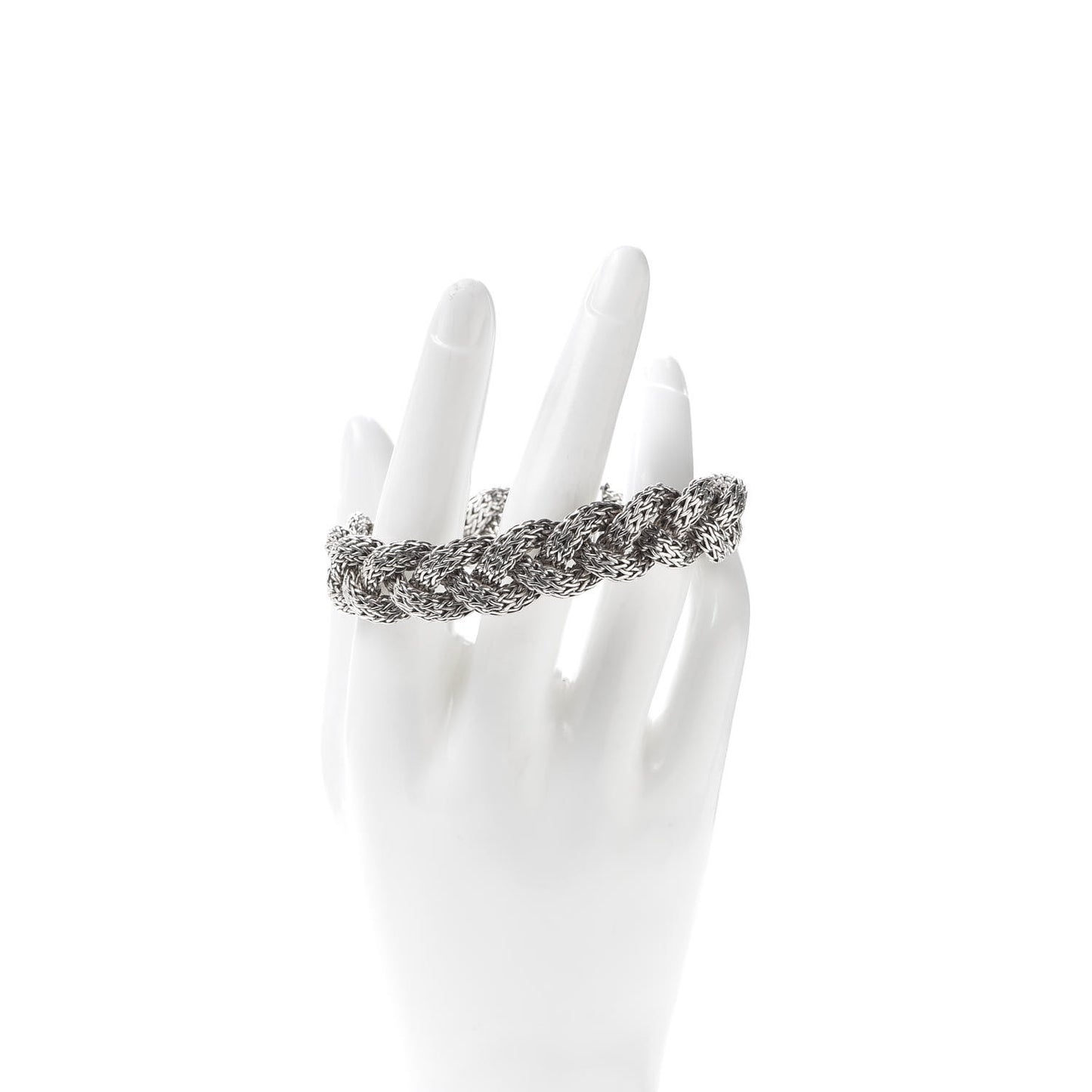 Sterling Silver 14mm Braided Classic Chain Bracelet