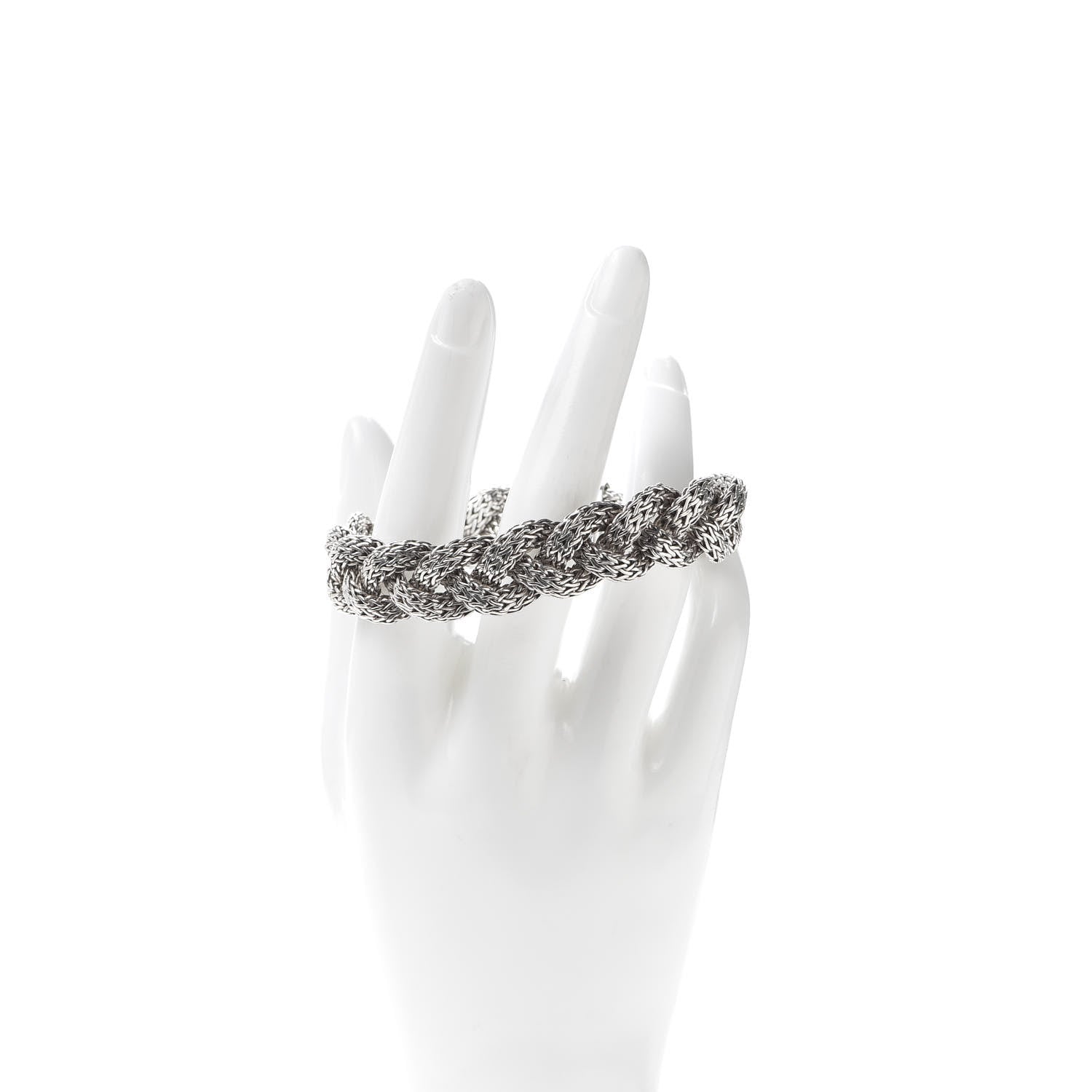 John Hardy Sterling Silver 14mm Braided Classic Chain Bracelet 2 of 5