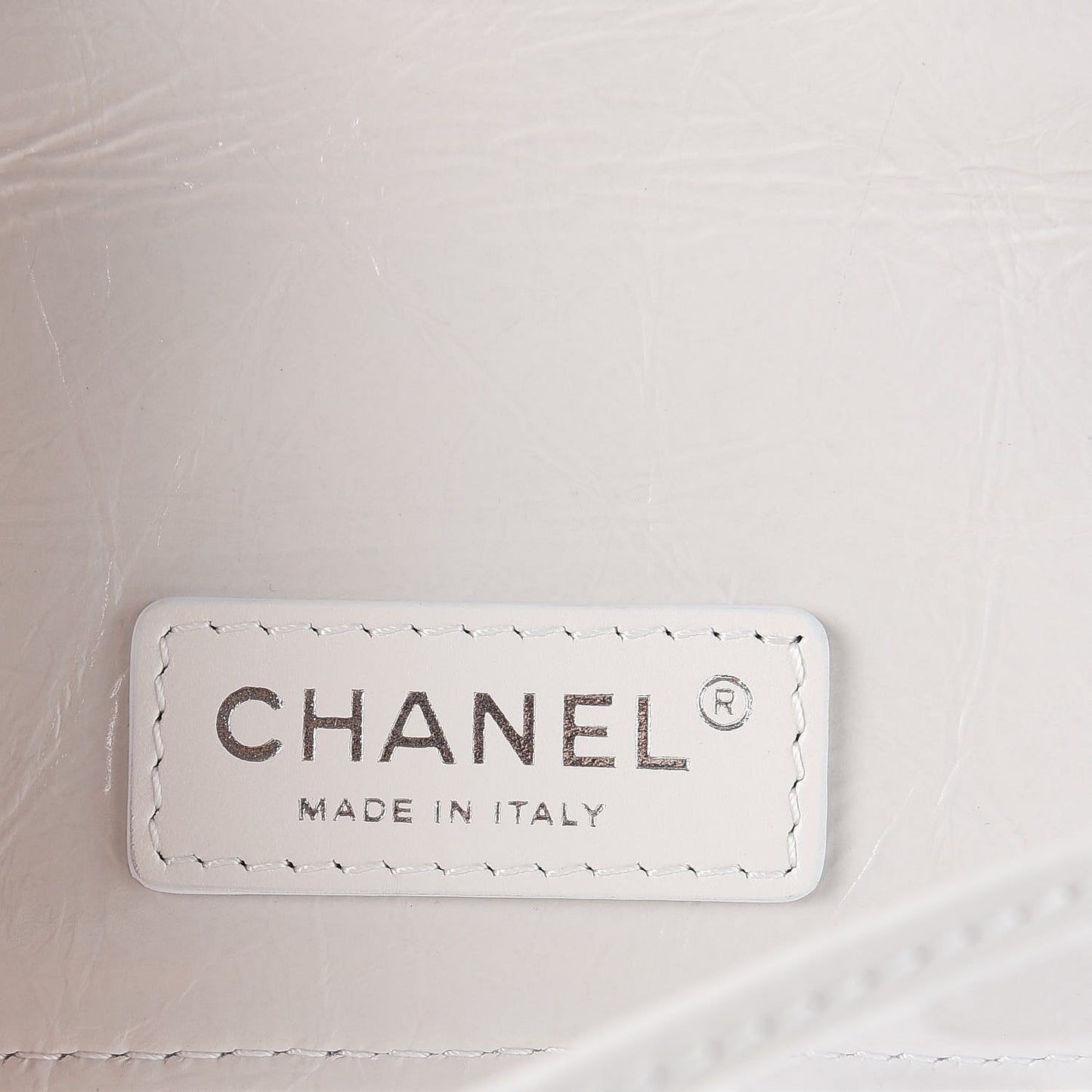 Crumpled Calfskin PVC Quilted Backpack White