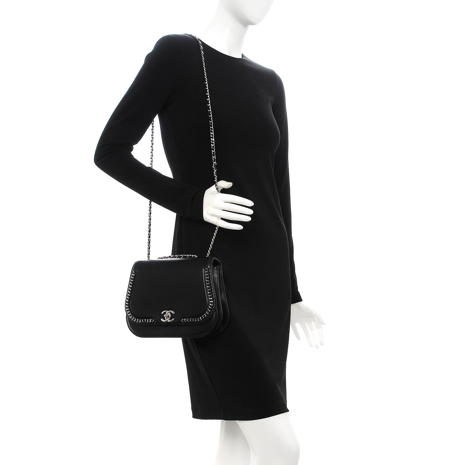 Chanel Calfskin Medium Braided Chic Flap Black 2 of 15
