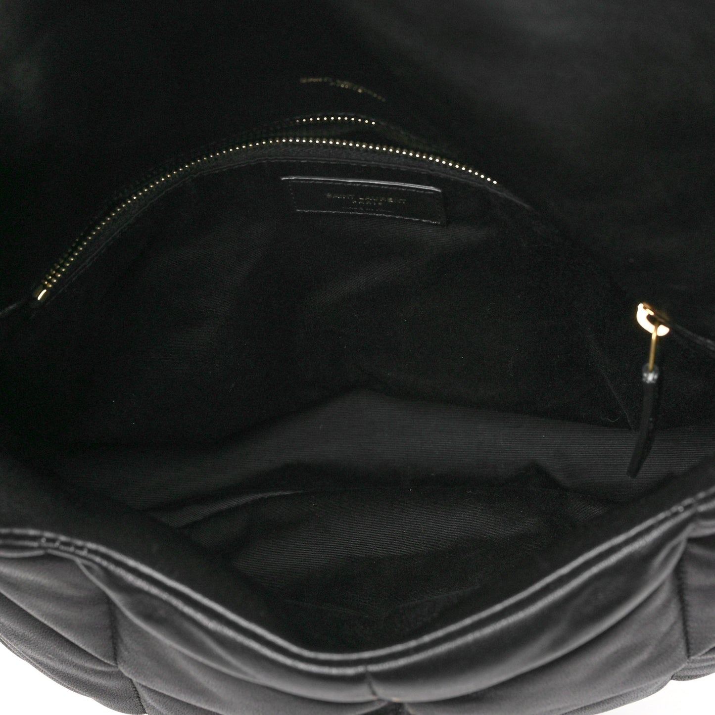 Lambskin Quilted Medium Loulou Puffer Monogram Chain Satchel Black