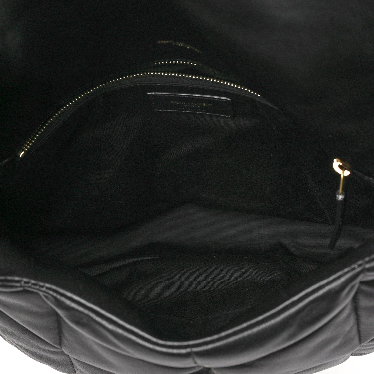 Saint Laurent Lambskin Quilted Medium Loulou Puffer Monogram Chain Satchel Black 5 of 9