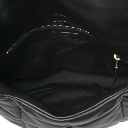 Saint Laurent Lambskin Quilted Medium Loulou Puffer Monogram Chain Satchel Black 5 of 9