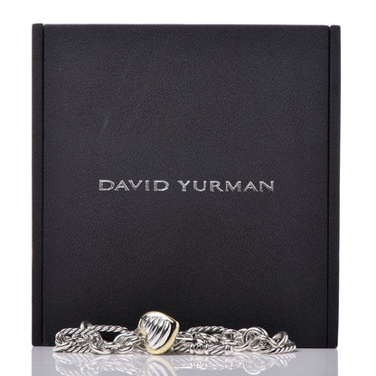 David Yurman Sterling Silver 18K Yellow Gold Cable Heart Charm Bracelet 5 of 5