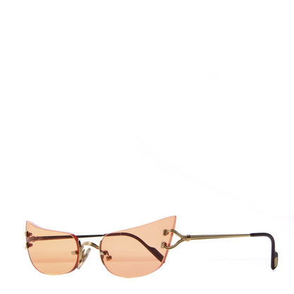 Cartier Cat Eye Rimless Sunglasses Gold Orange 1 of 8