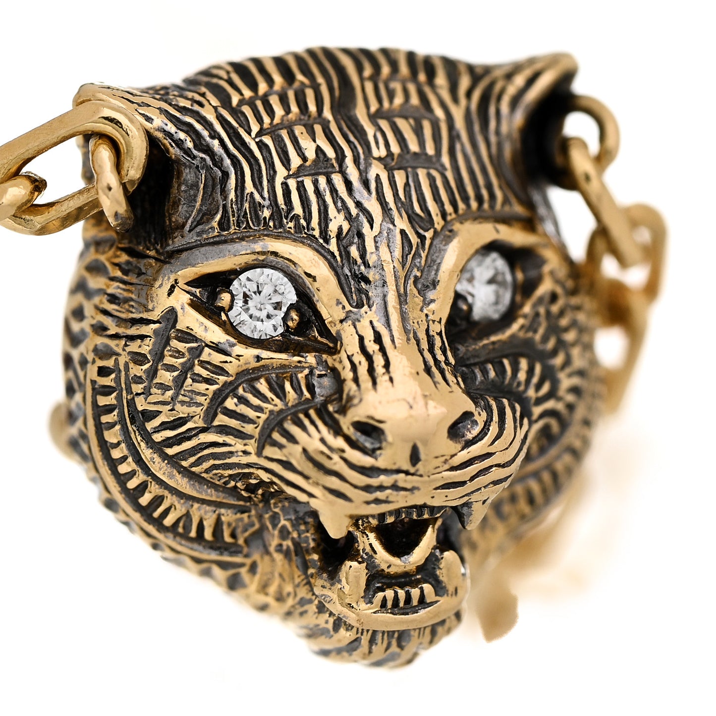 18K Yellow Gold Diamond Pink Opal Le Marche des Merveilles Feline Bracelet