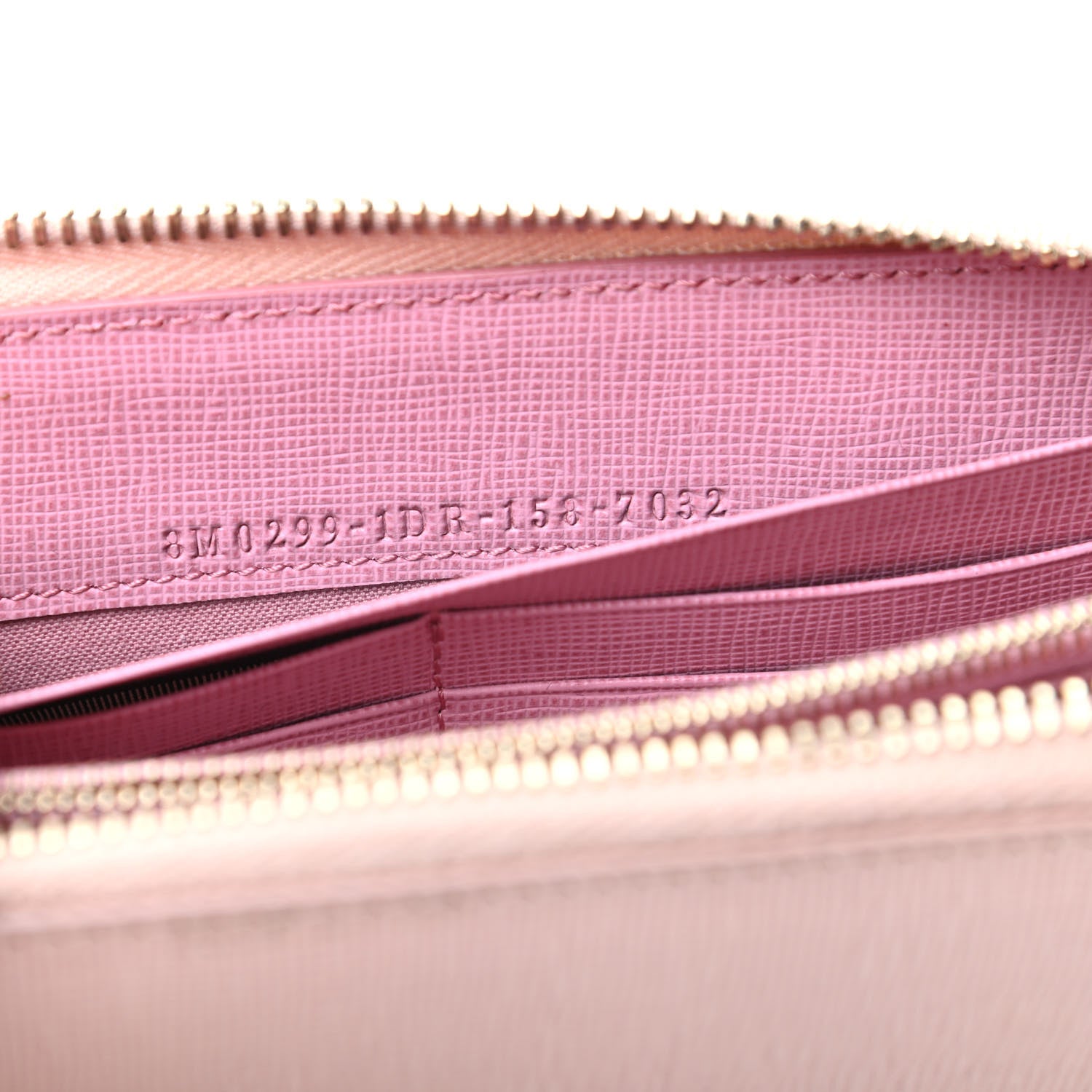 Fendi Vitello Elite QuTweet Studded Zip Around Wallet Pink 7 of 10