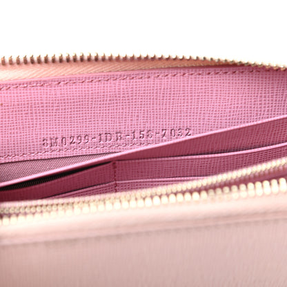 Fendi Vitello Elite QuTweet Studded Zip Around Wallet Pink 7 of 10