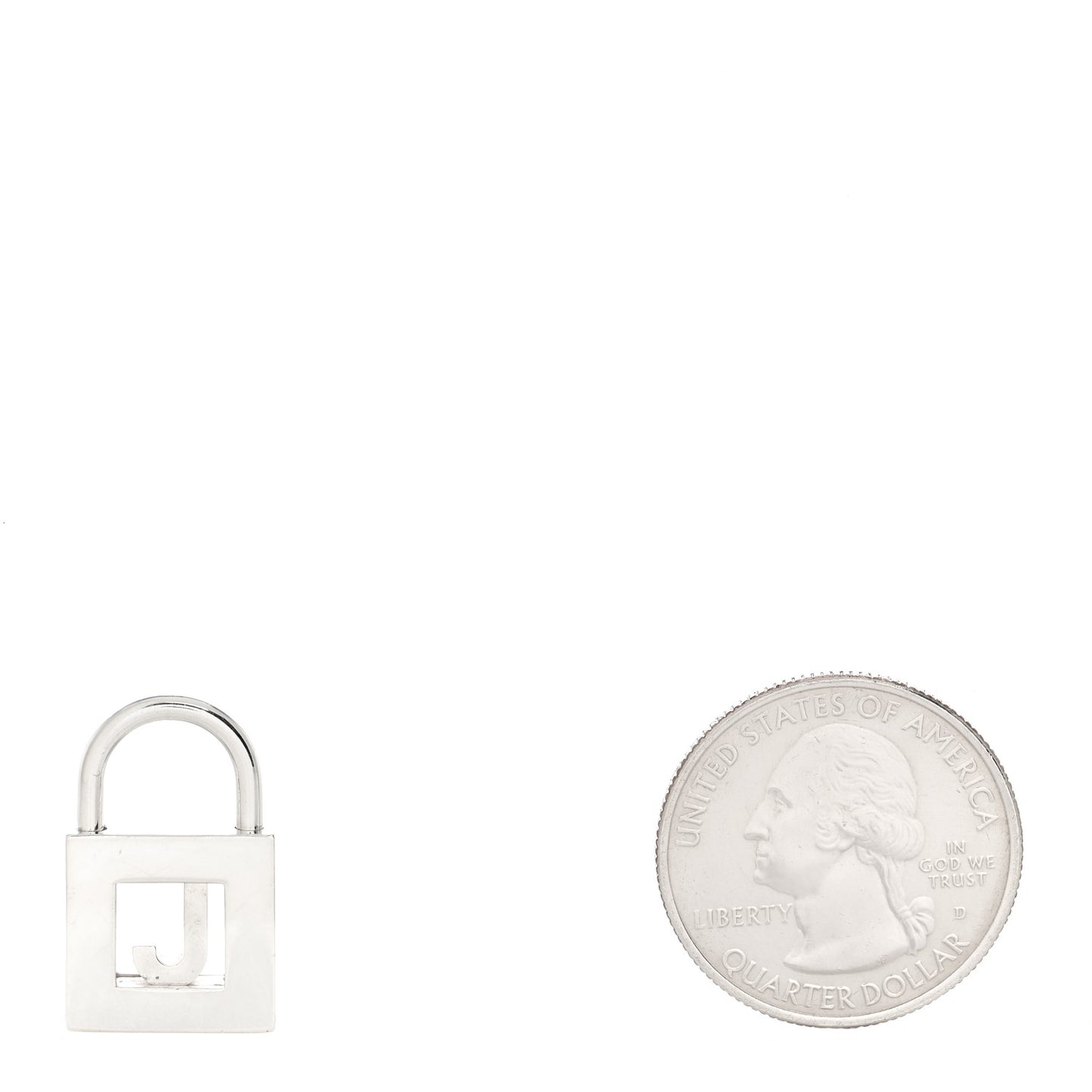 Sterling Silver Letter J Lock Charm Pendant