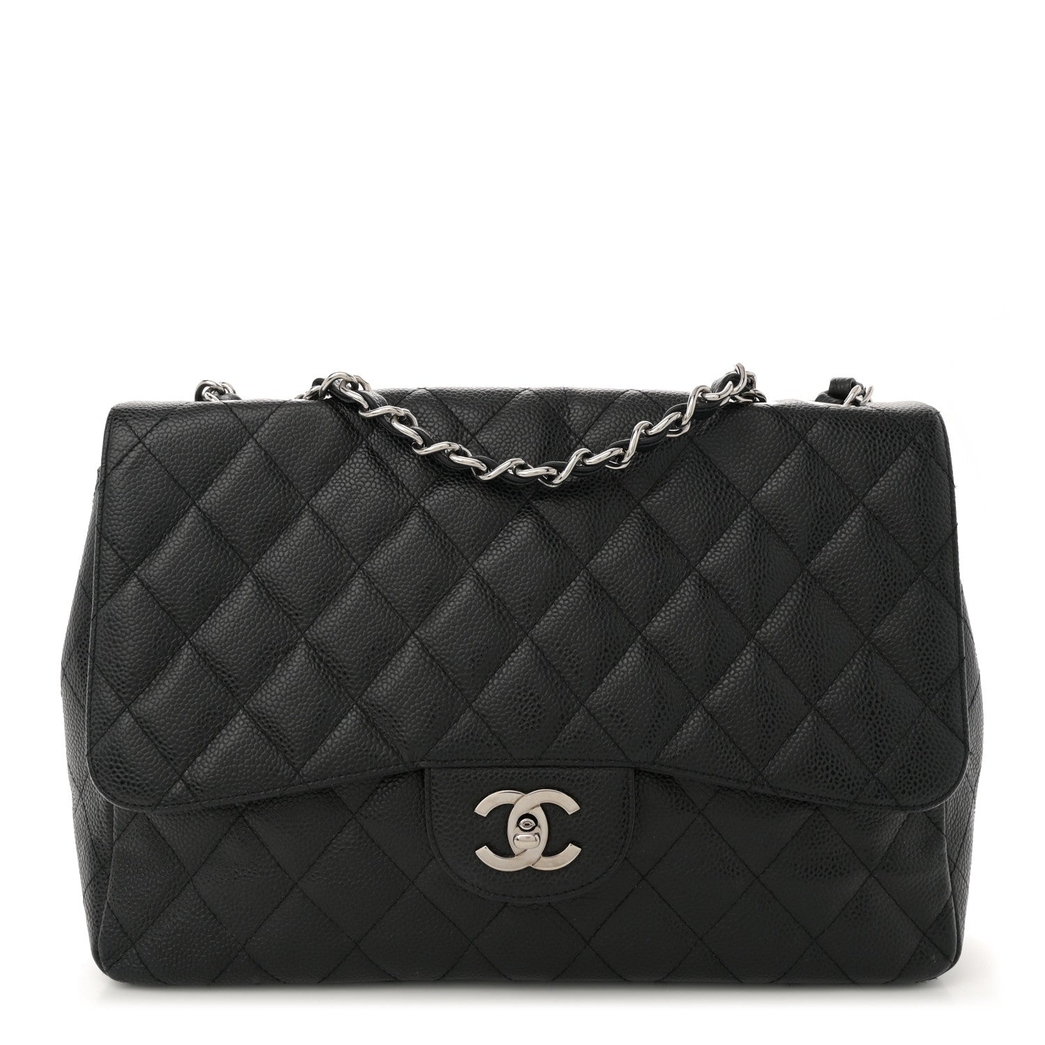 Chanel Caviar Quilted Jumbo Single Flap Black 1 of 11