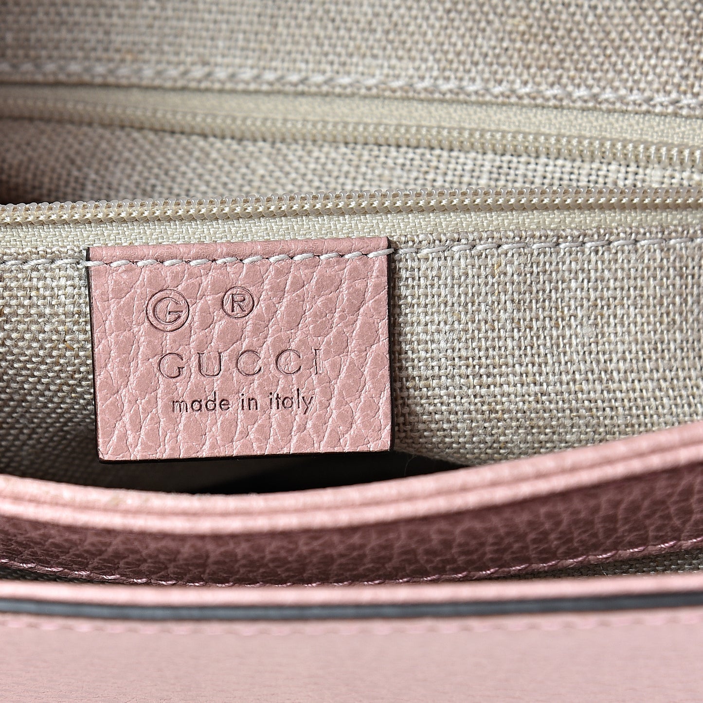 Dollar Calfskin Interlocking G Top Handle Shoulder Bag Soft Pink