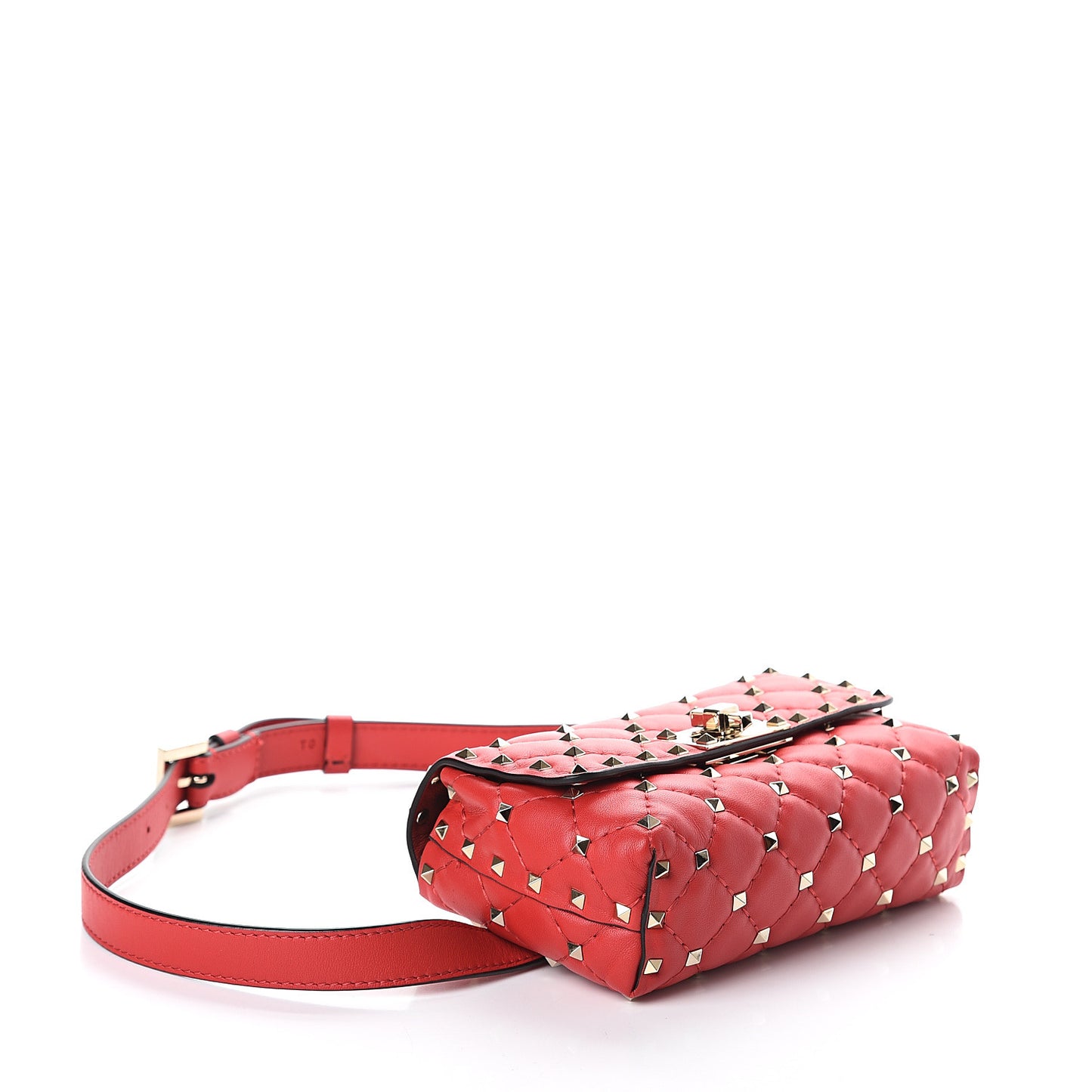 Nappa Rockstud Spike Belt Bag Rouge Pur