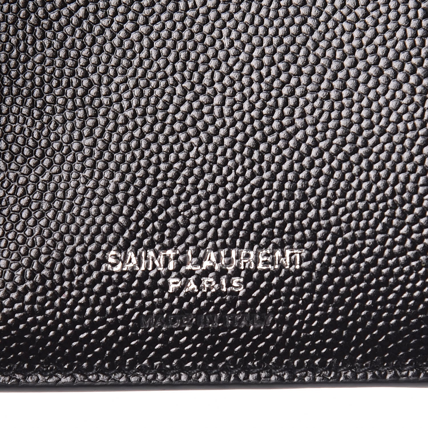 Saint Laurent Grain De Poudre Matelasse Chevron Monogram Compact Tri Fold Wallet Black 6 of 8